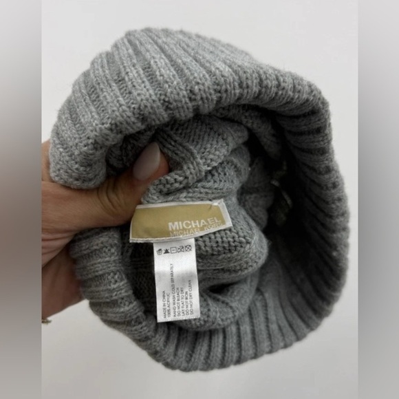 Michael Kors Heather Gray Pom-Pom Beanie - Picture 2 of 3